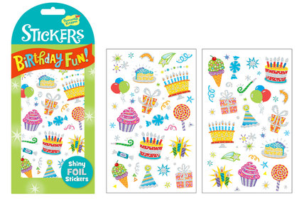 Birthday Icons Foil Stickers