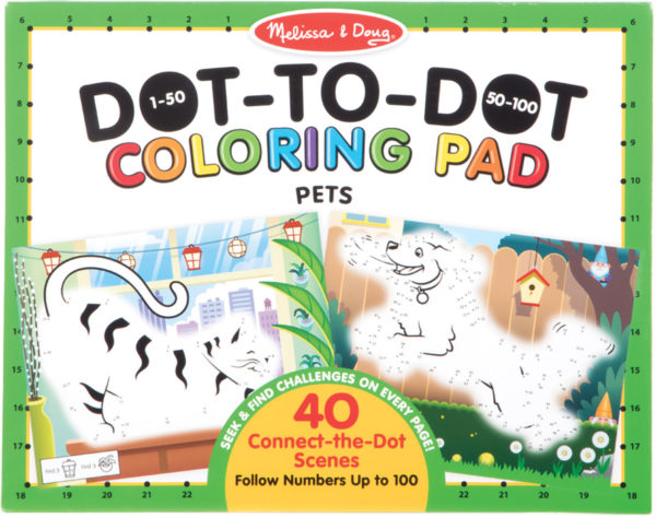 123 Dot-to-Dot Coloring Pad - Pets