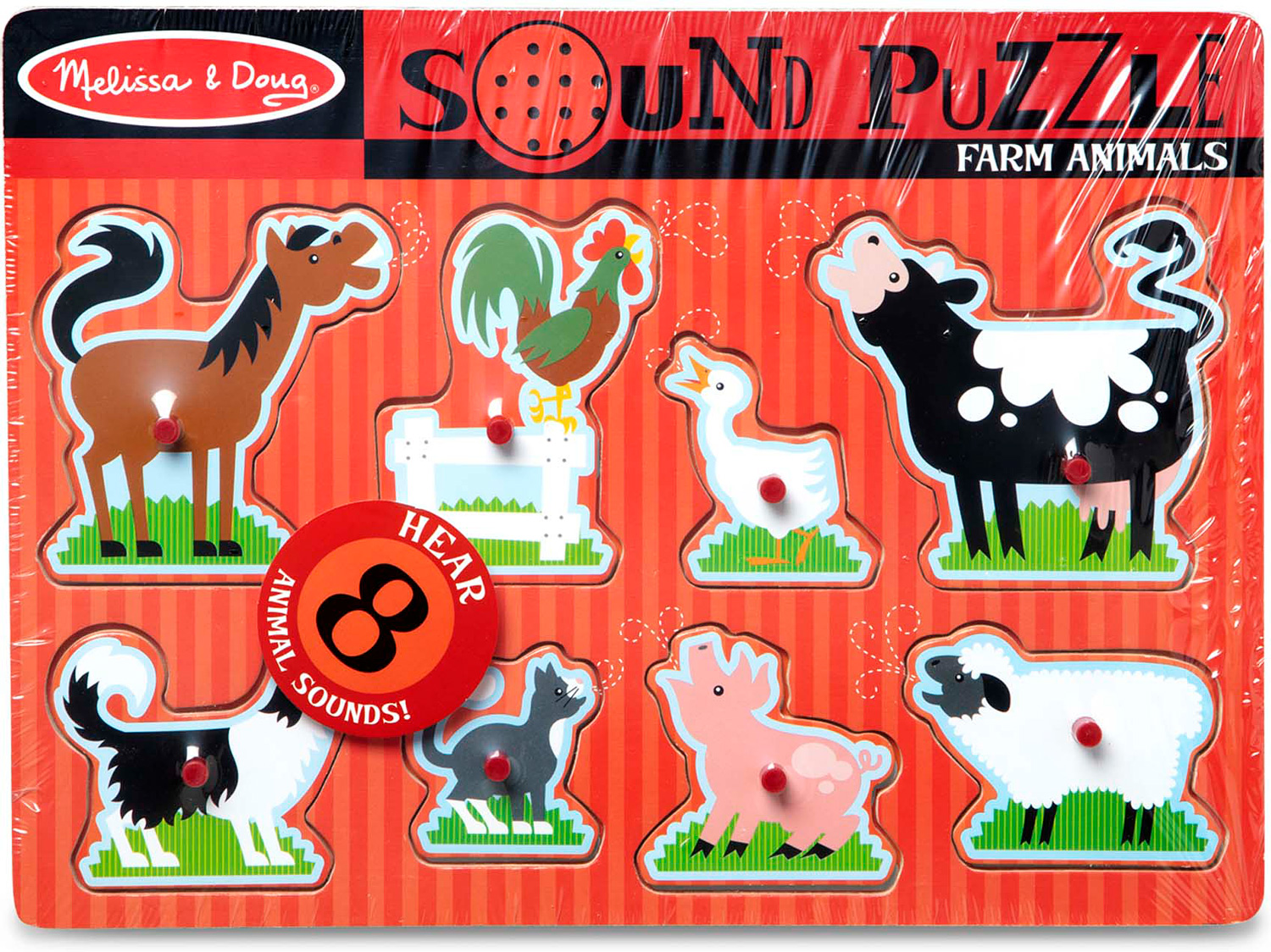 Djeco Sound puzzle - the farm - 5 pieces - Puzzles123
