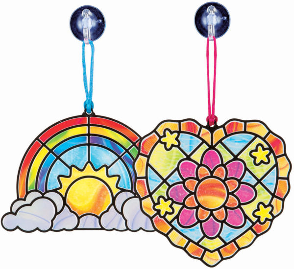 Stained Glass Made Easy - Rainbow & Hearts Ornaments