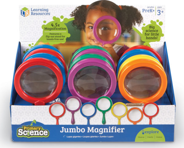 Primary Science Jumbo Magnifiers, Set of 12 in Display (without stand)