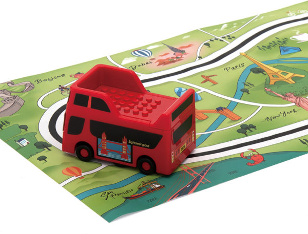 PlaySTEAM Line Tracking Sightseeing Bus with Landmark Route