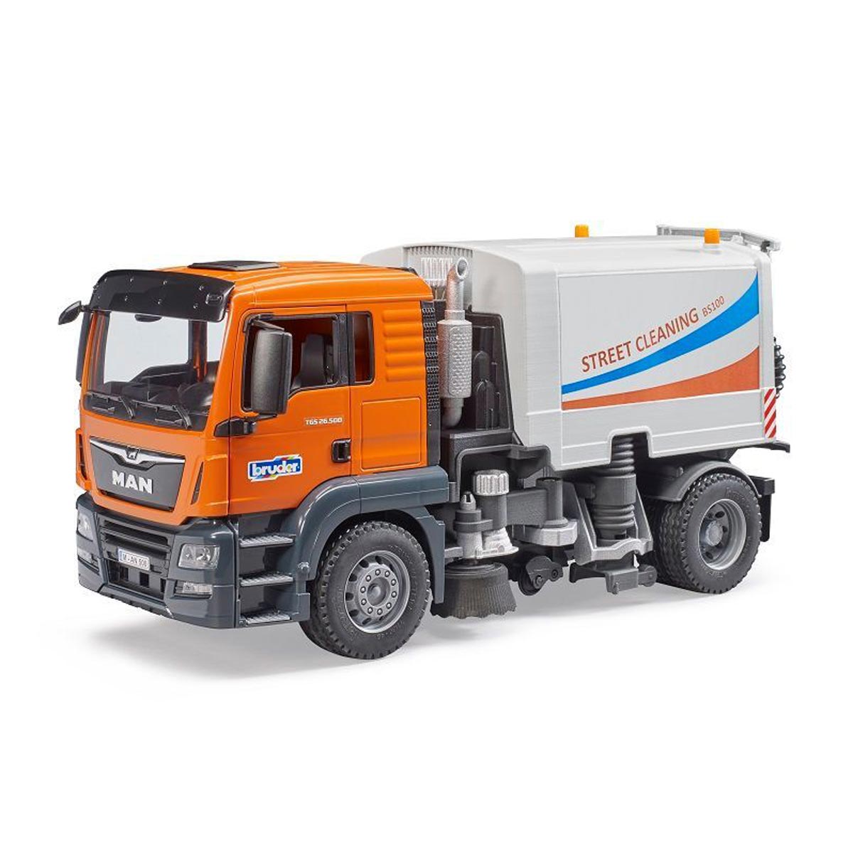 Bruder 1:16 MAN TGS Street Sweeper Toy Truck – High-Quality ABS Plastic, Diecast-Style Replica, Perfect For Kids & Collectors