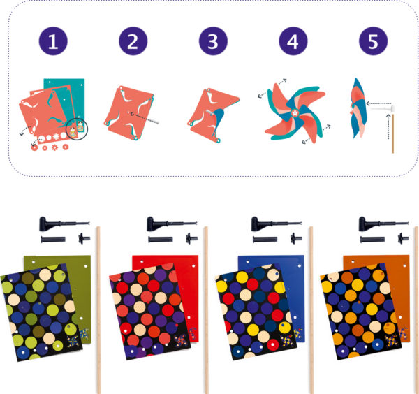 Djeco Spots Diy Pinwheel Craft Kit