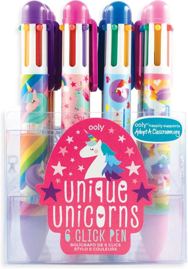 6 Click Pens - Unique Unicorns (Display of 24)