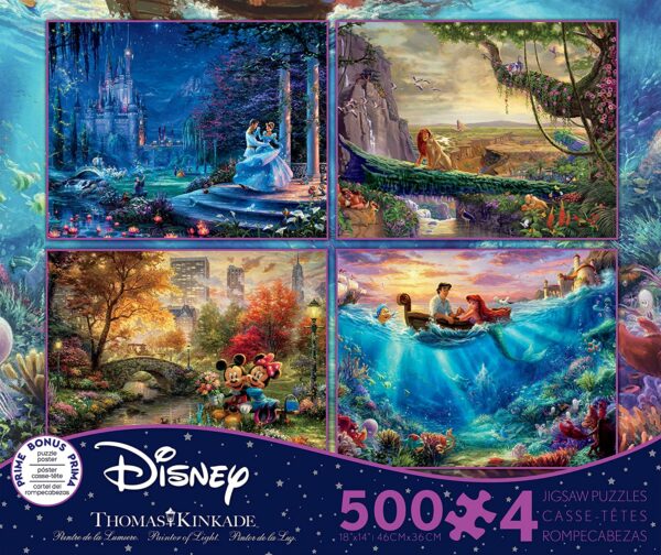 4 In 1, 500 Piece Thomas Kinkade Disney Dreams Multi-Pack Assortment