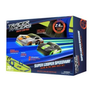 Tracer Racers RC Super Looper Speedway Glow In The Dark Race Set