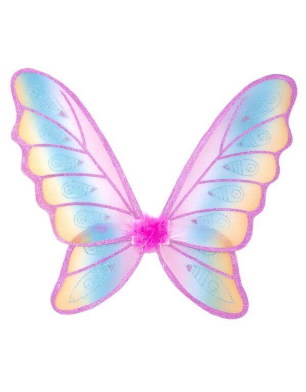 Glitter Rainbow Wings, Multi-Fuchsia