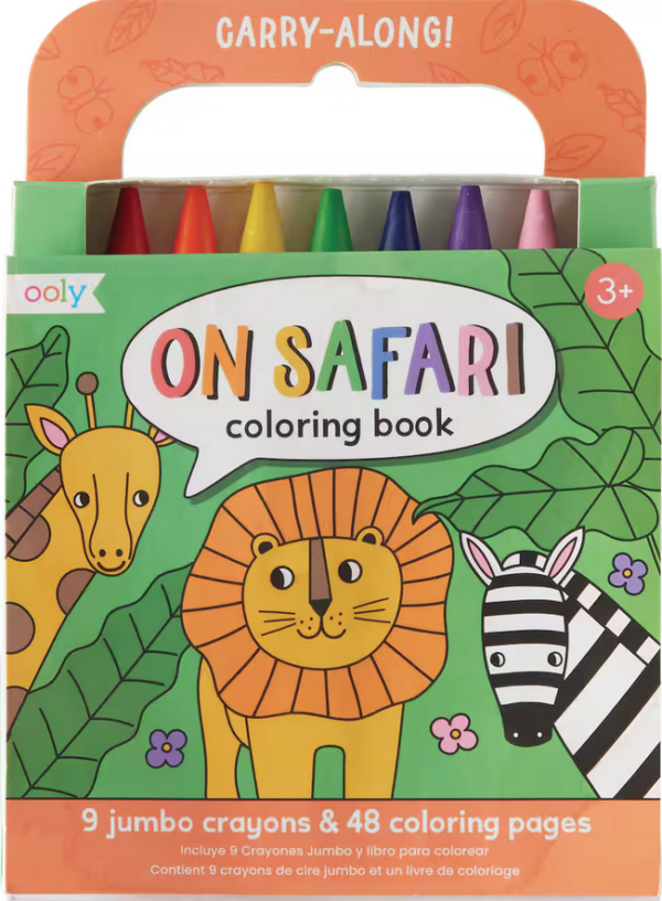 Carry Along Crayon & Coloring Book Kit - On Safari