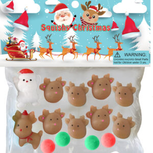 Taba-Zaba Squishy Christmas Santa with Reindeer 10 pc