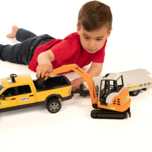 Bruder RAM Rental Service Truck with Mini Excavator