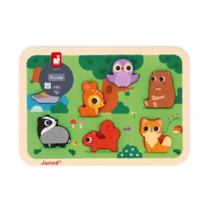 Janod Chunky Wooden Forest Puzzle with 7 stand alone pieces