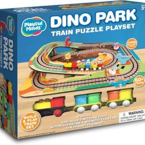 Thin Air Brands Playful Minds Dinosaur Puzzle Train Park