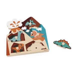 Dinos Chunky Wooden Sounds Peg Puzzle