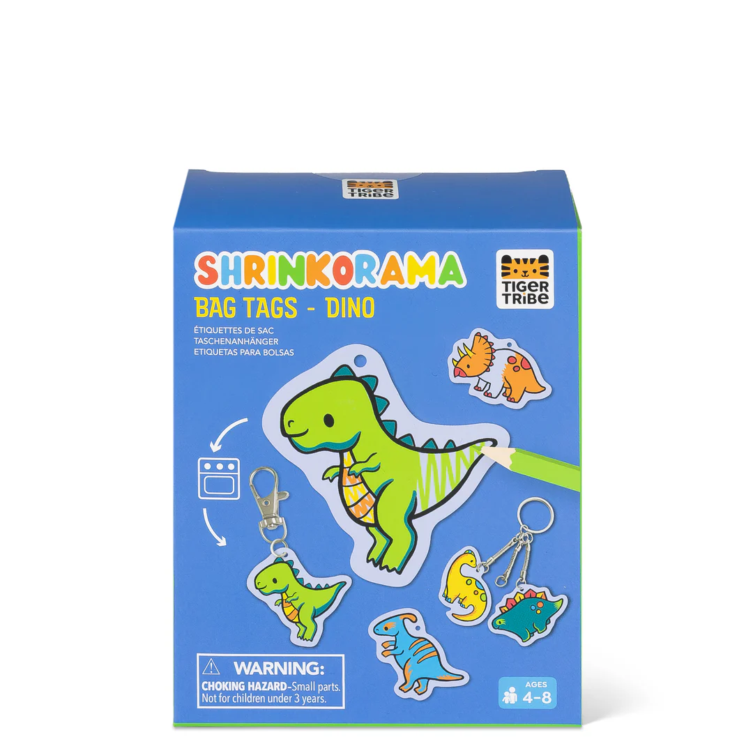 Shrinkorama - Bag Tags - Dino Shrinky Dink Art Kit Tiger Tribe