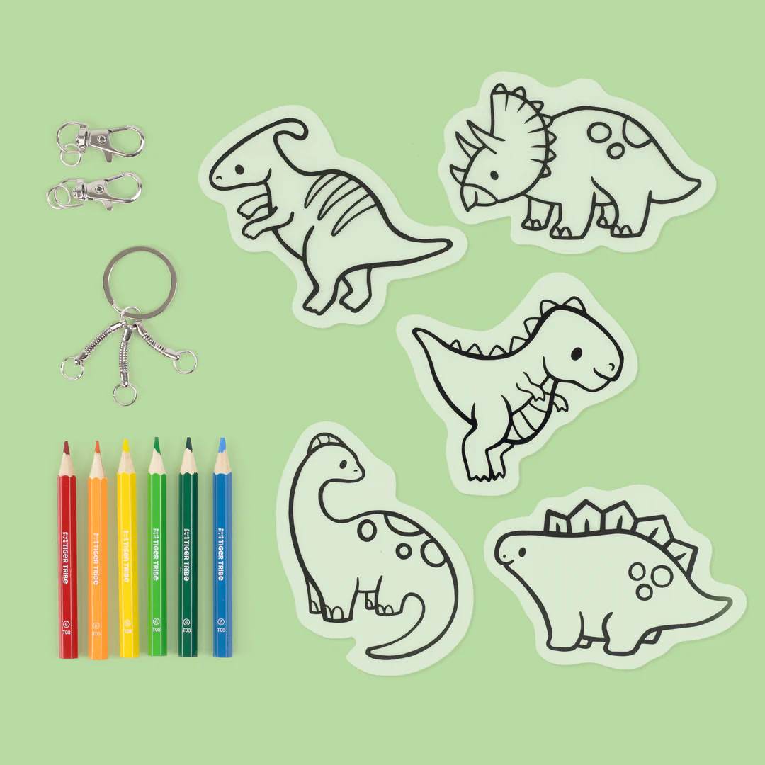 Shrinkorama - Bag Tags - Dino Shrinky Dink Art Kit Tiger Tribe