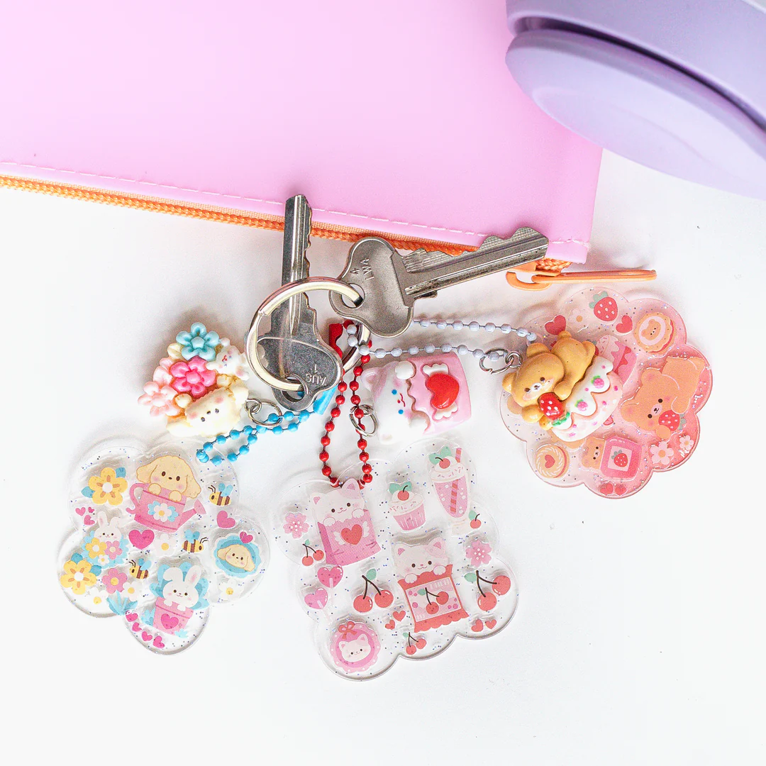 Sticker Craft Kit - Kawaii Bag Charms Tiger Tribe Arts and Crafts Kit