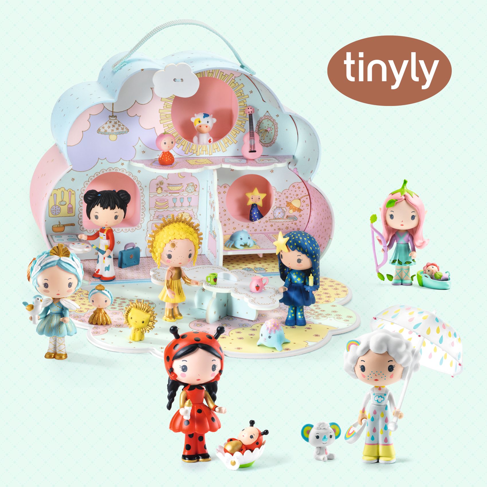 Tinyly Coco & Minico Collectible Doll and Companion Figurine Set with Accessories DJECO