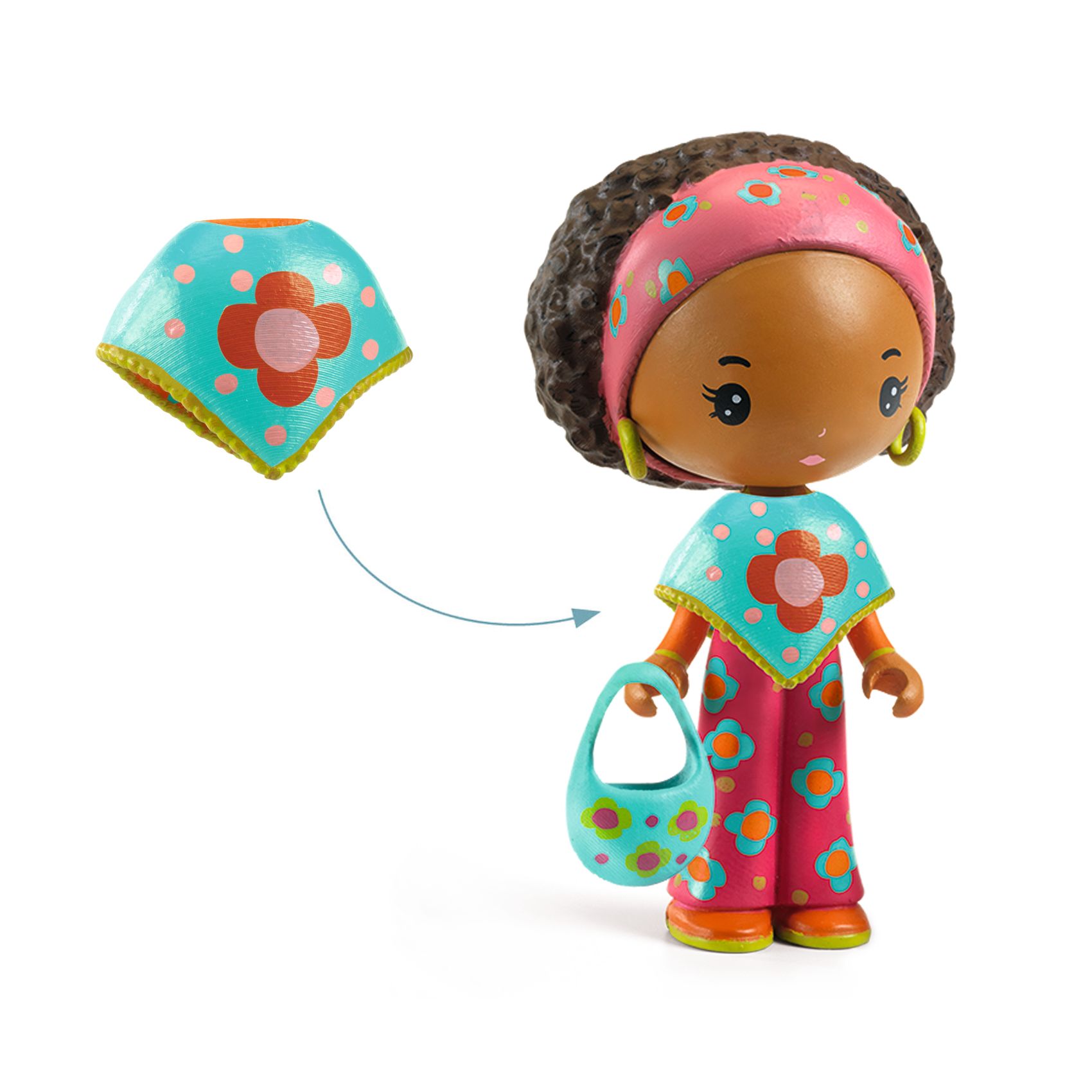 Tinyly Poppy & Nouky Collectible Doll and Companion Figurine and Accessories DJECO