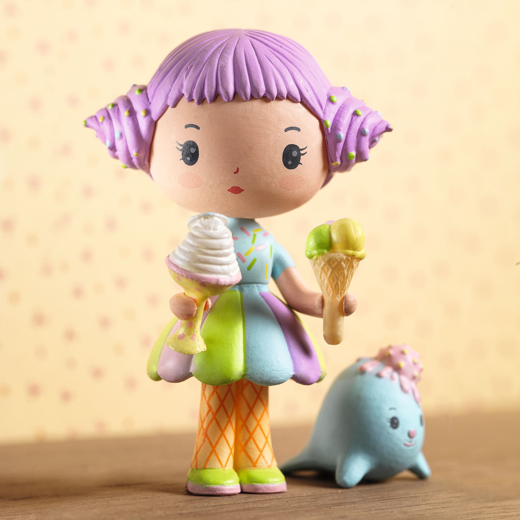 Tinyly Tutti & Frutti Collectible Doll and Companion Figurine Set with Accessories DJECO