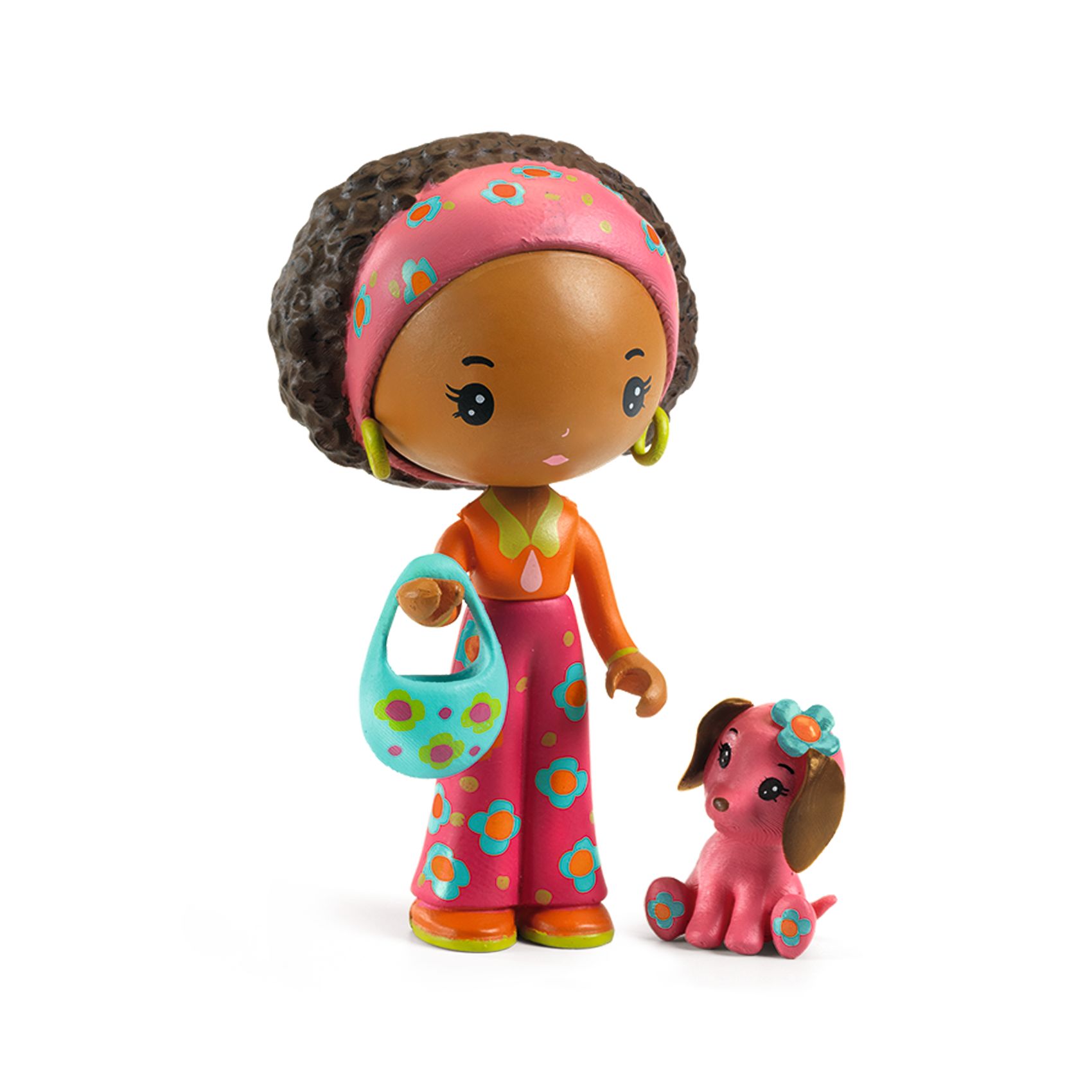 Tinyly Poppy & Nouky Collectible Doll and Companion Figurine and Accessories DJECO