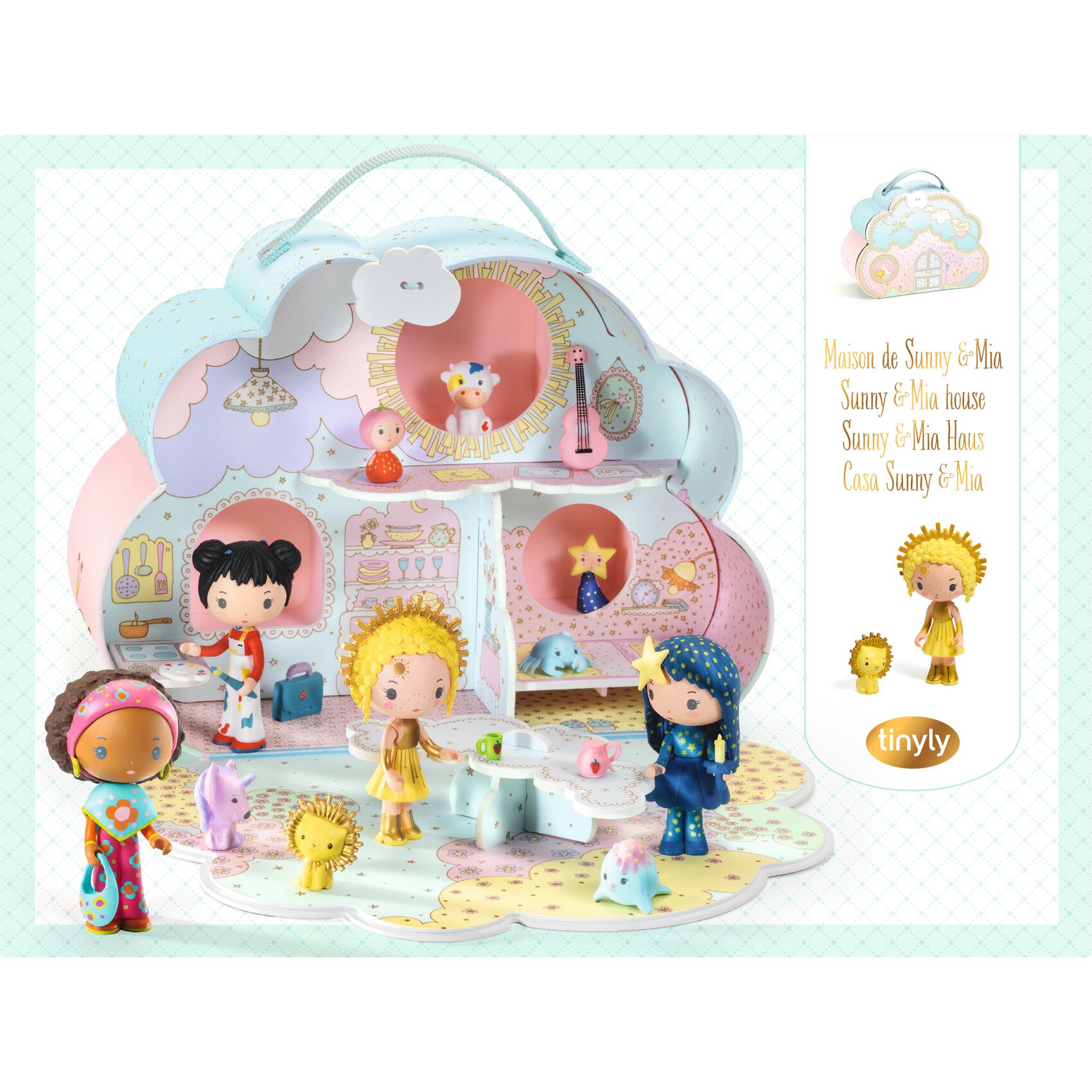 Tinyly Sunny & Mia House Travel Doll House Playset