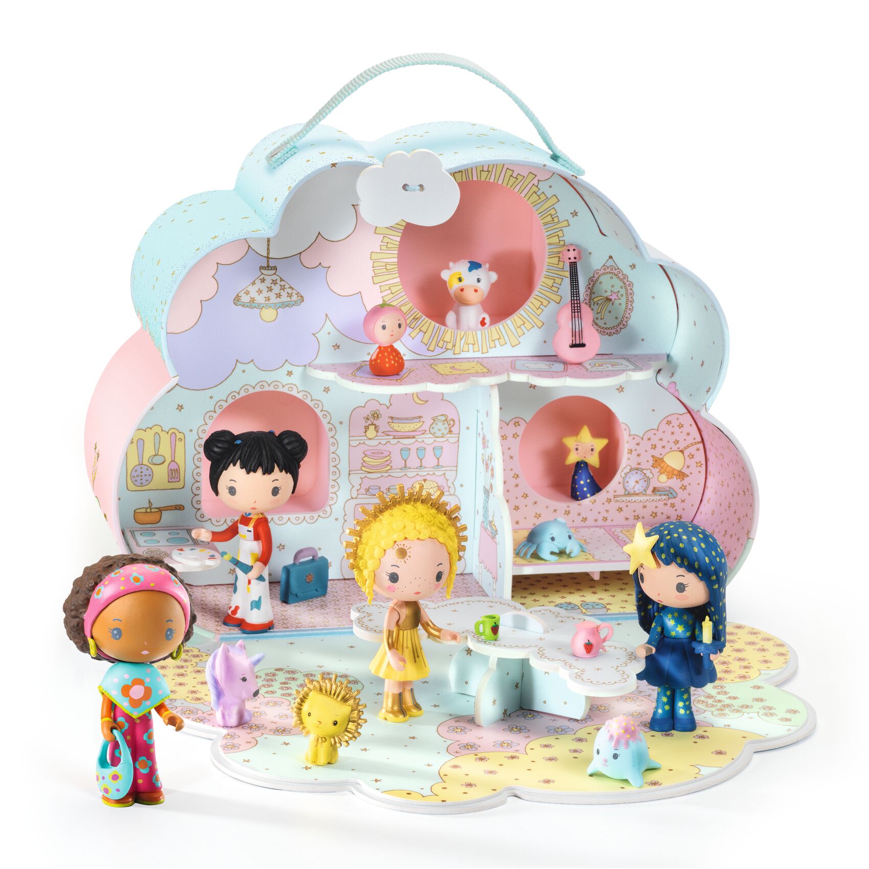 Tinyly Sunny & Mia House Travel Doll House Playset