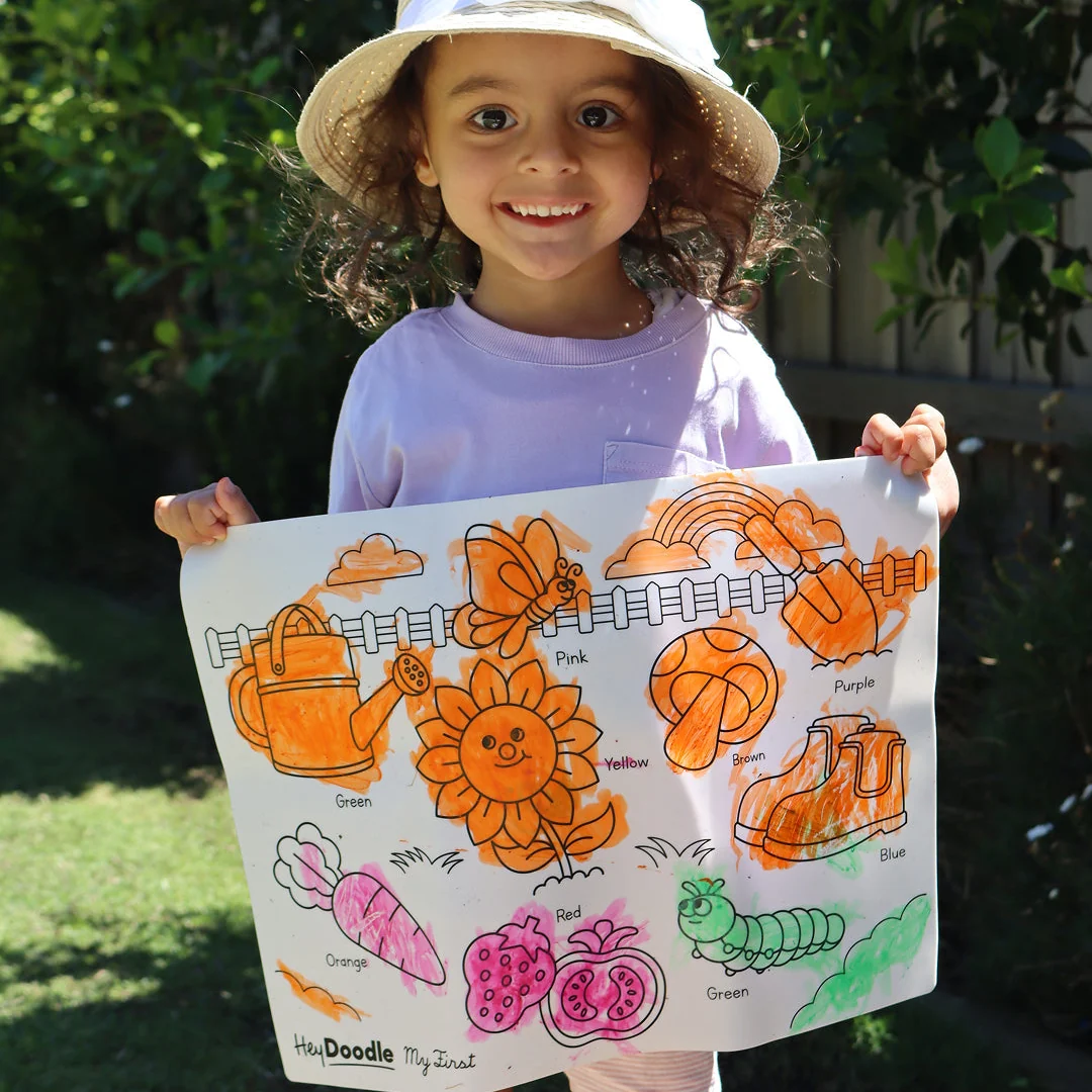 My First Colors Coloring & Doodle Mat Silicone Coloring Mat Art Kit Hey Doodle