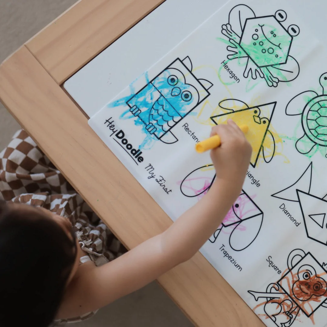My First Shapes Coloring & Doodle Mat Silicone Coloring Mat Art Kit Hey Doodle