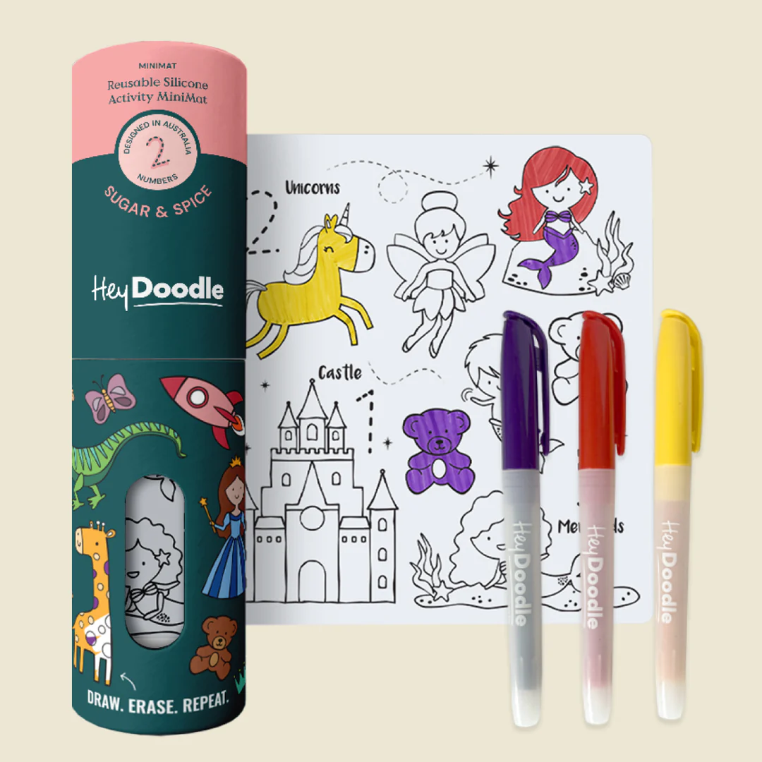 Sugar & Spice Mini Coloring & Doodle Mat Hey Doodle Reusable Coloring Mat