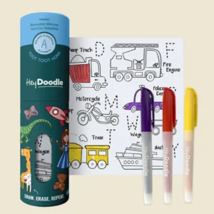 Toot Toot Honk Mini Coloring & Doodle Mat Hey Doodle Reusable Drawing Mat