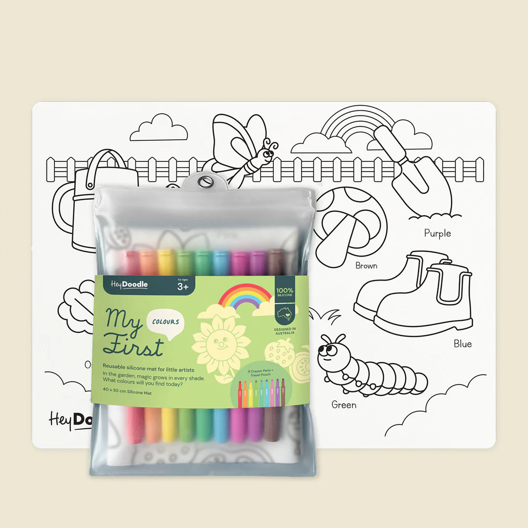My First Colors Coloring & Doodle Mat Silicone Coloring Mat Art Kit Hey Doodle