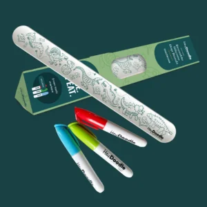 DinoRoar Sketchband - Reusable Coloring & Doodle Slap Bracelet Kit Hey Doodle