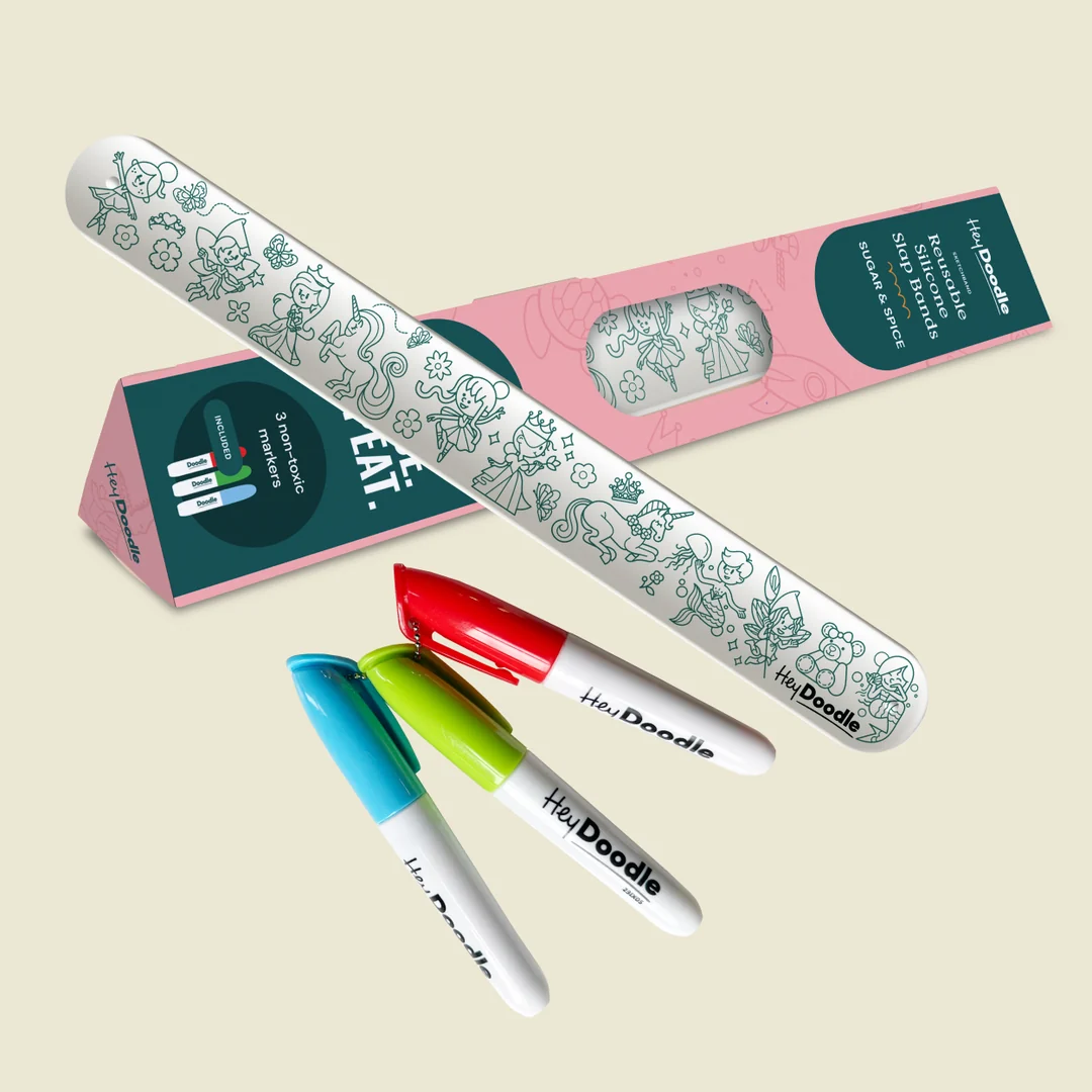 Sugar & Spice Sketchband - Reusable Coloring & Doodle Slap Bracelet Hey Doodle