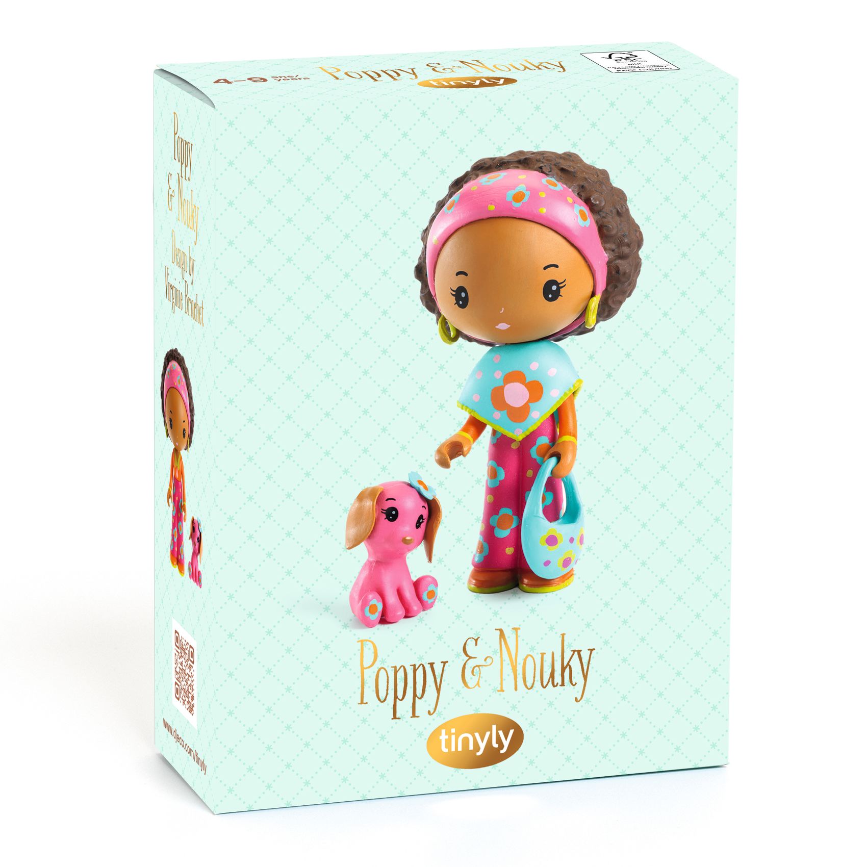 Tinyly Poppy & Nouky Collectible Doll and Companion Figurine and Accessories DJECO