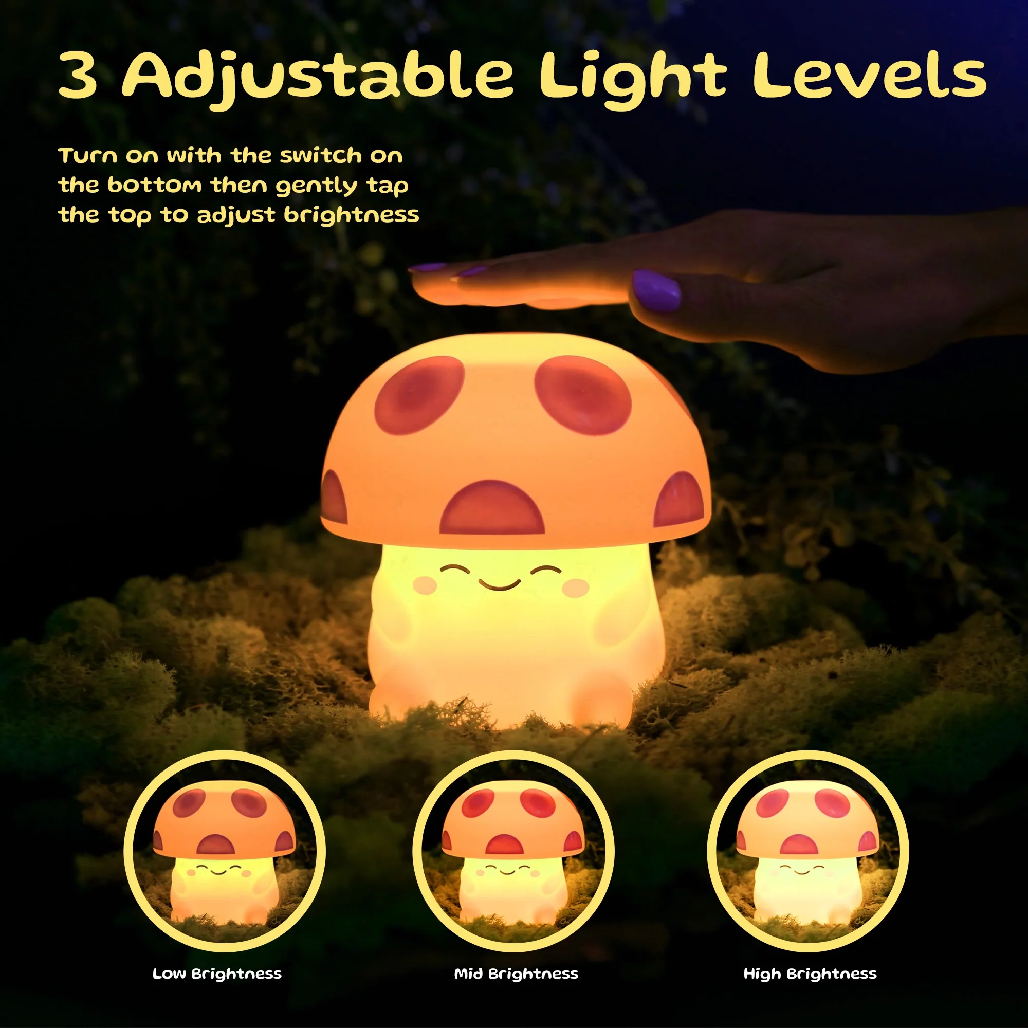 Mushi Mushroom - Blue Squishy Light USB Rechargeable