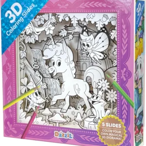 3D Coloring - Unicorn Nova Toys Arts and Crafts Coloring Shadow Box Kit