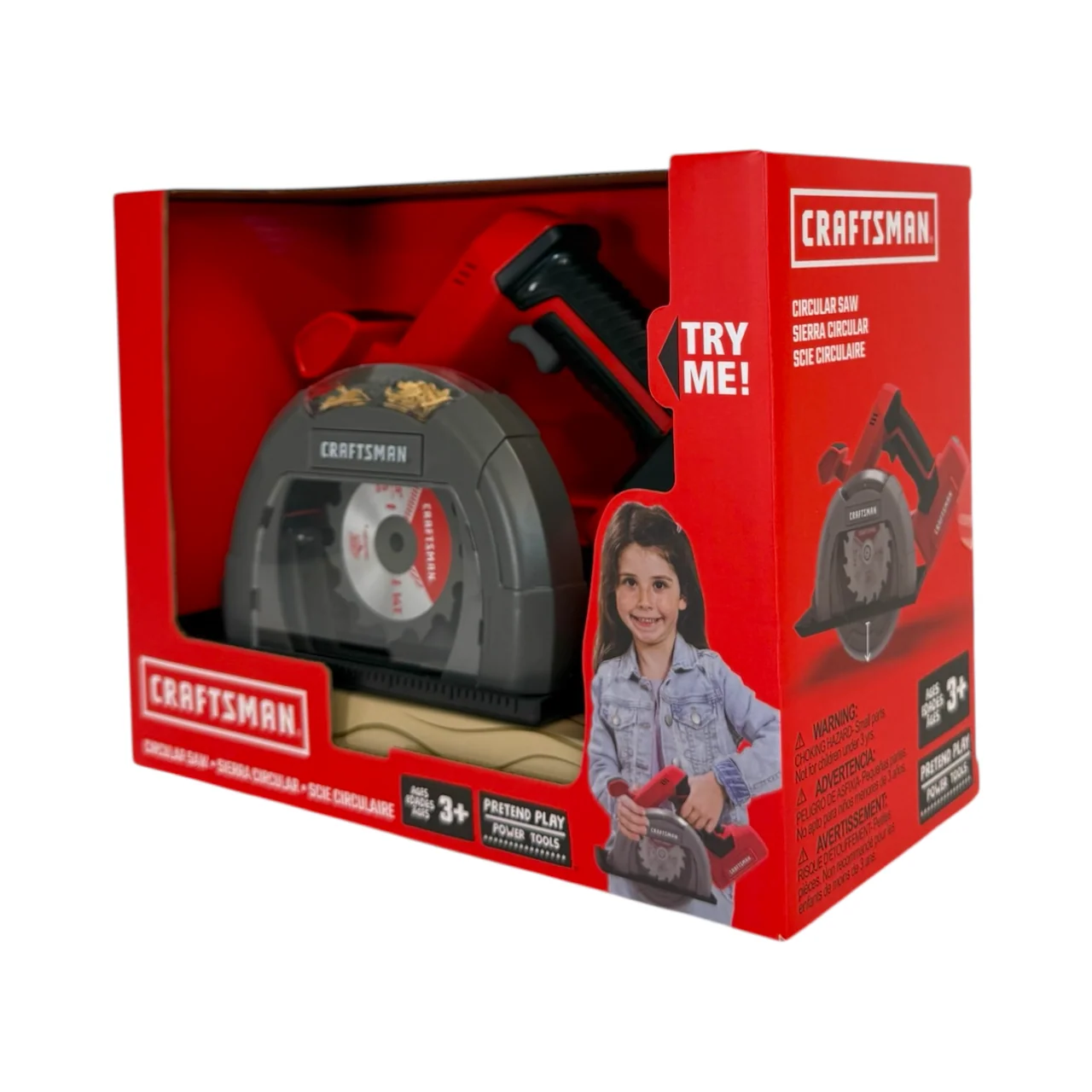 Craftsman Battery Powered Circular Saw Alternate View of Packaging Toy Circular Saw Toysmith Ages 3+