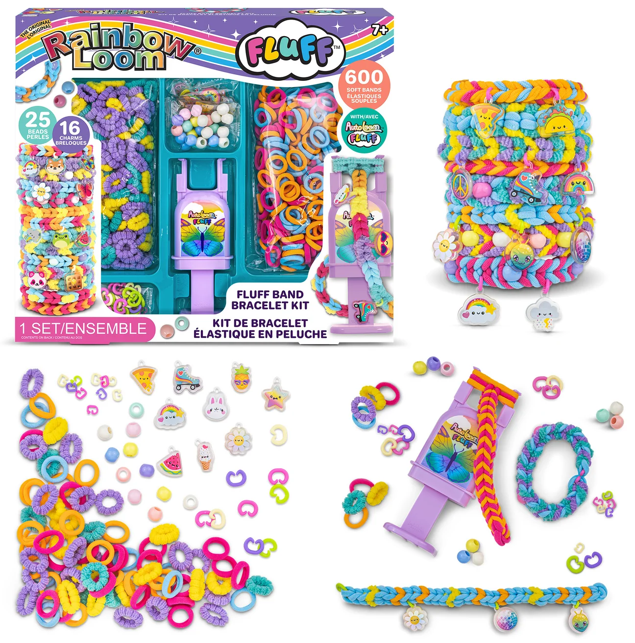 Rainbow Loom Fluff Band Bracelet Kit Choon's Design Bracelet and Accessory Craft Kit 8+