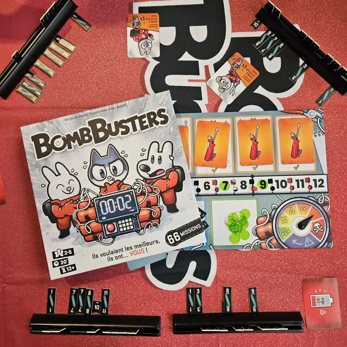 Bomb Busters Game Playing Pieces and Cards