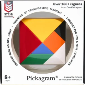 Pickagram Magnetic 3D Art Puzzle - Random Color Mix Tanagram Puzzle for all ages