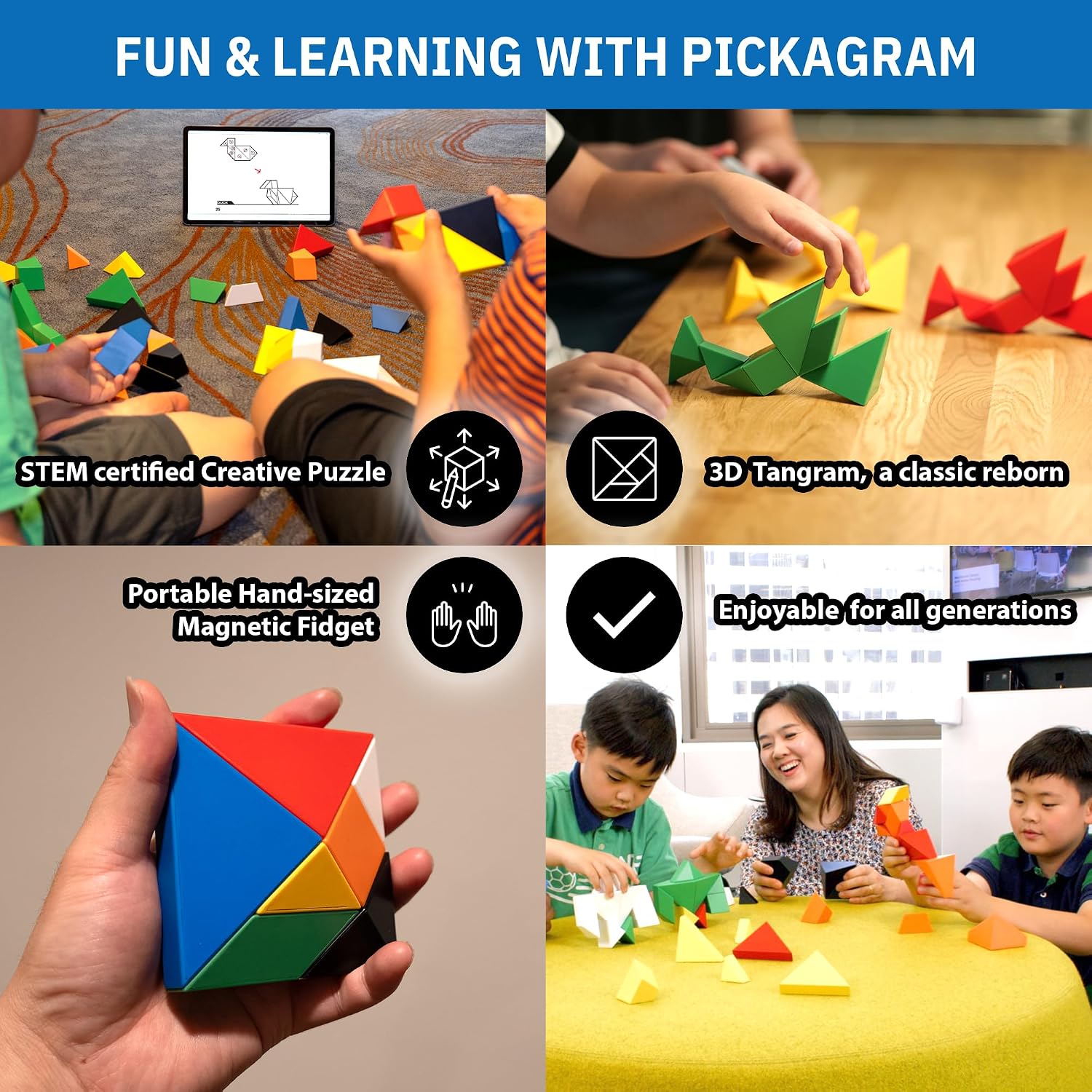 Pickagram Magnetic 3D Art Puzzle - Random Color Mix