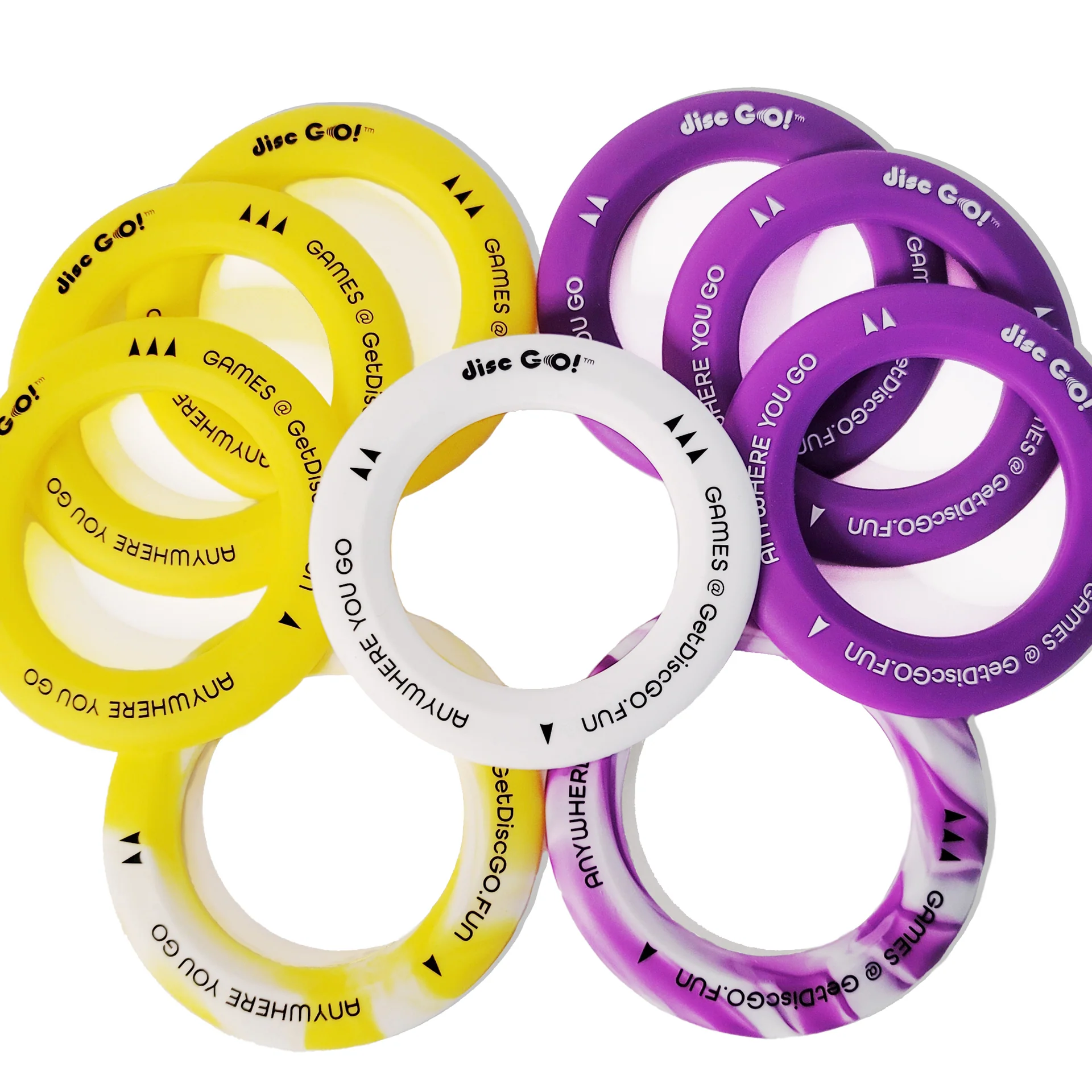 Disc Go! Purple, White, Yellow Discs