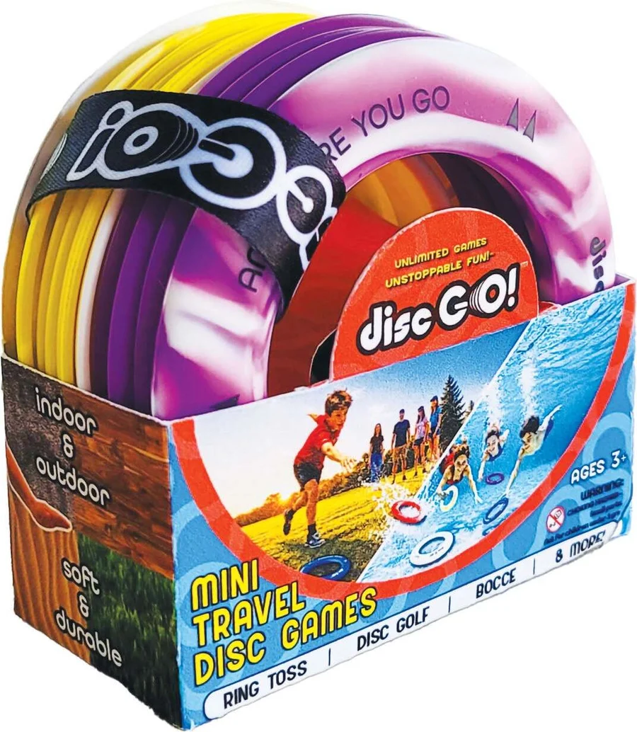 Disc Go! Purple, White, Yellow front packaging